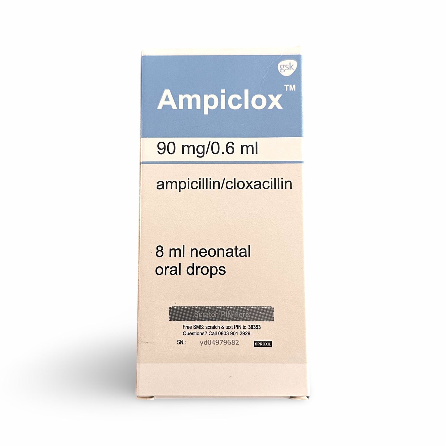 Ampiclox 90mg/0.6ml neonatal oral drops 8ml