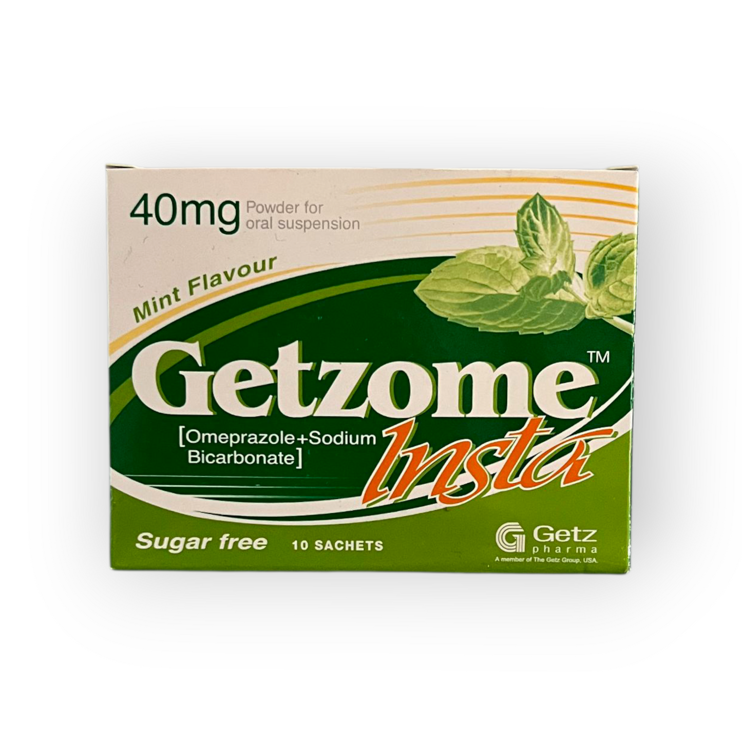 Getzome (Omeprazole+Sodium Bicarbonate) 40mg mint flavour